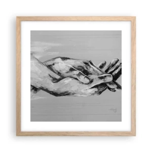 Plagát v ráme zo svetlého duba - Začiatok… - 40x40 cm