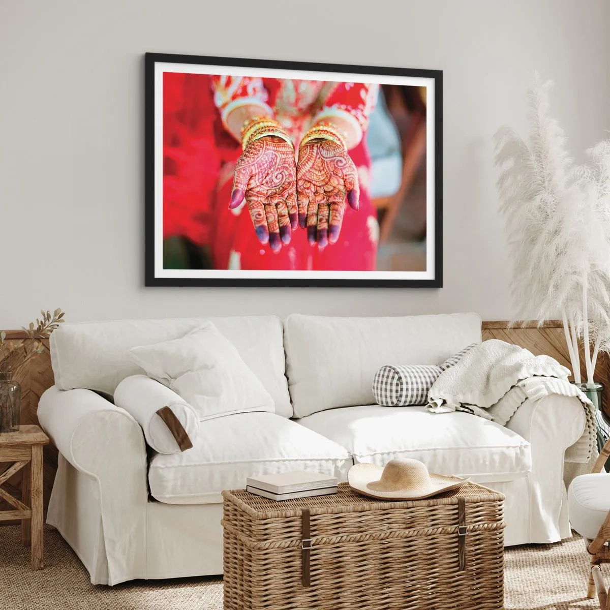 Plagát v čiernom ráme - Pripravená chytiť šťastie - 100x70 cm