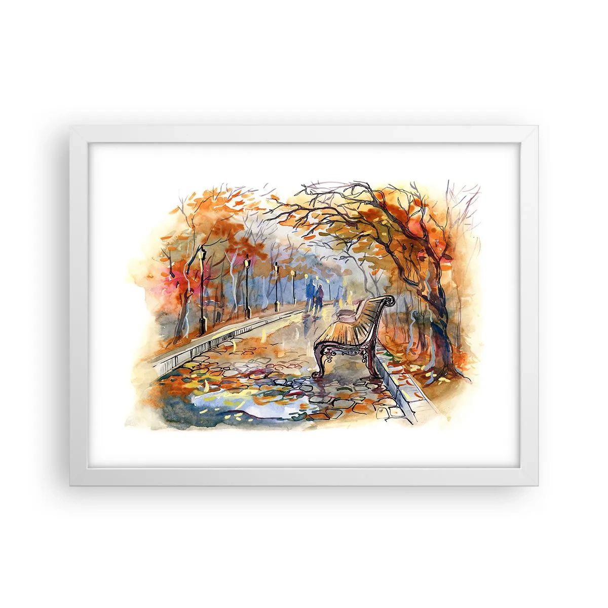 Plagát v bielom ráme - Spoločne putovať jeseňou - 40x30 cm