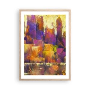 Plagát v ráme zo svetlého duba - Metropolitná kompozícia - 50x70 cm