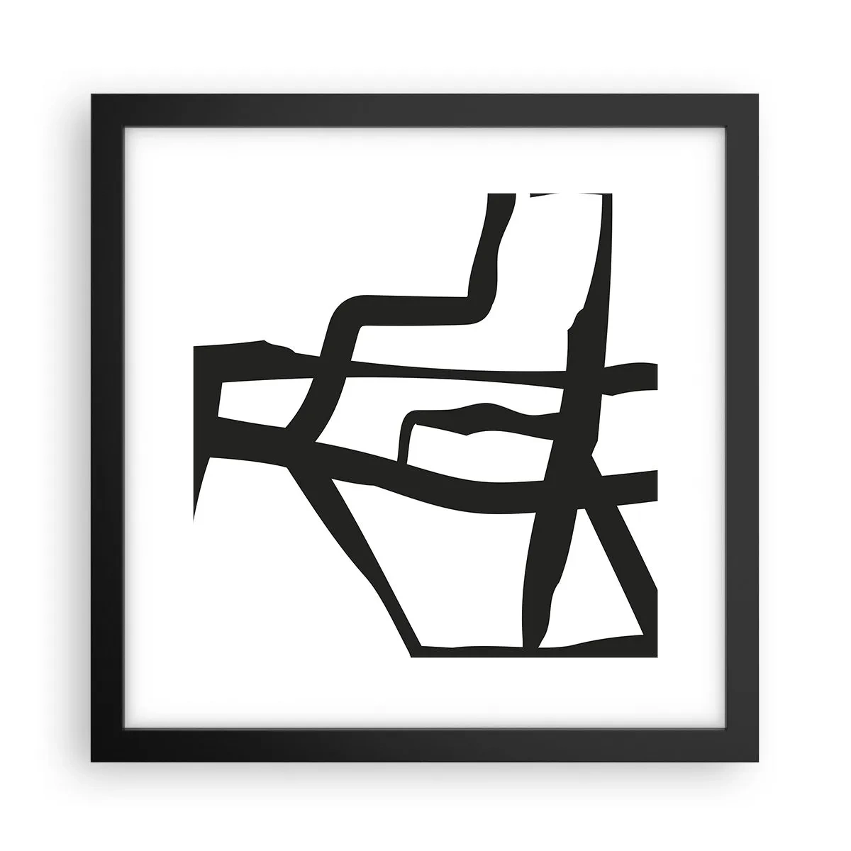 Plagát v čiernom ráme - Čiernobiela konštrukcia - 30x30 cm