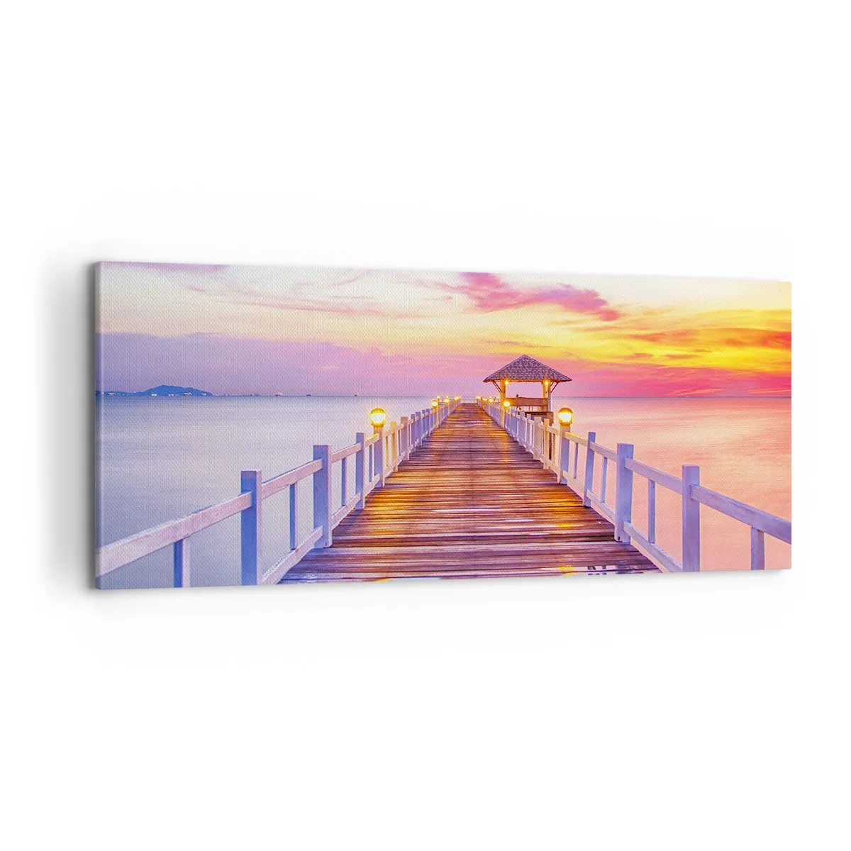 Obraz na plátne - Ľaliovo-zlaté ticho večera - 100x40 cm