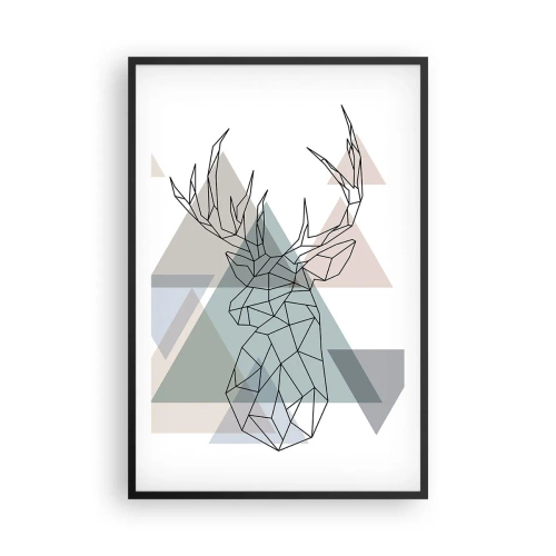 Plagát v čiernom ráme - V geometrickom lese - 61x91 cm