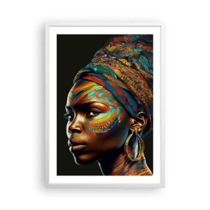 Plagát v bielom ráme - Africká kráľovná - 50x70 cm