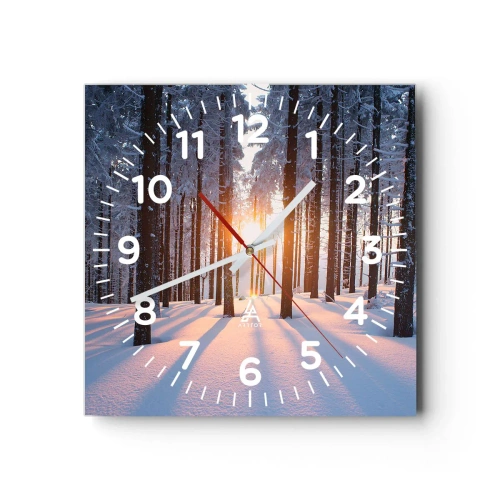 Nástenné hodiny - Jasne čierne na bielom - 40x40 cm