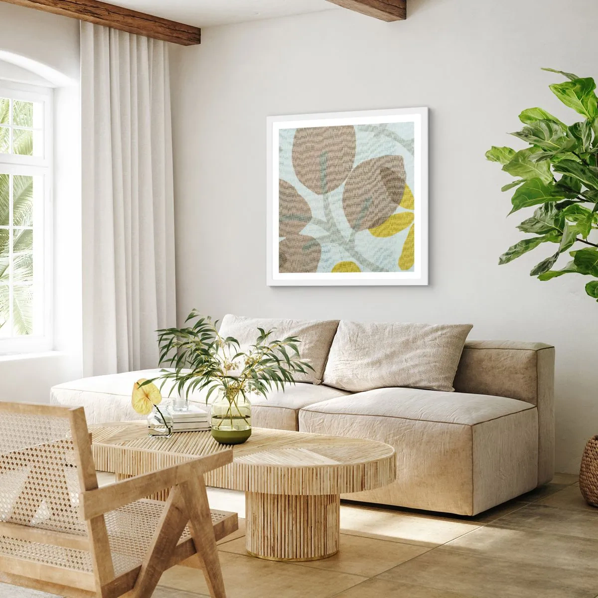 Plagát v bielom ráme - Kompozícia v plnom slnku - 30x30 cm