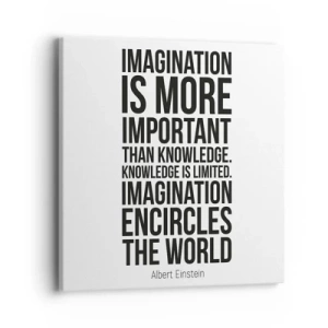Obraz na plátne - Einstein o sile predstavivosti - 40x40 cm