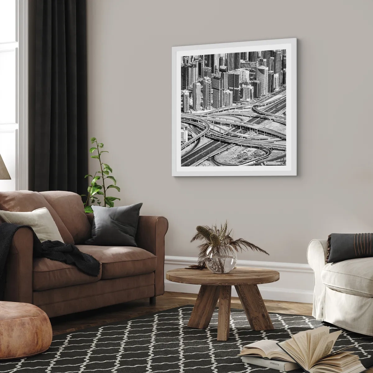 Plagát v bielom ráme - Dubaj – neskutočné mesto - 50x50 cm