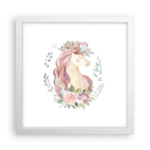 Plagát v bielom ráme - Pozvánka do ríše rozprávok - 30x30 cm