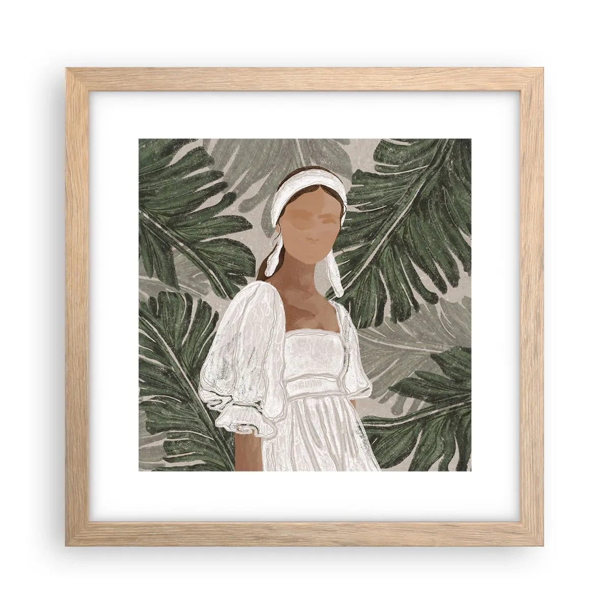Plagát v ráme zo svetlého duba - Exotický portrét - 30x30 cm