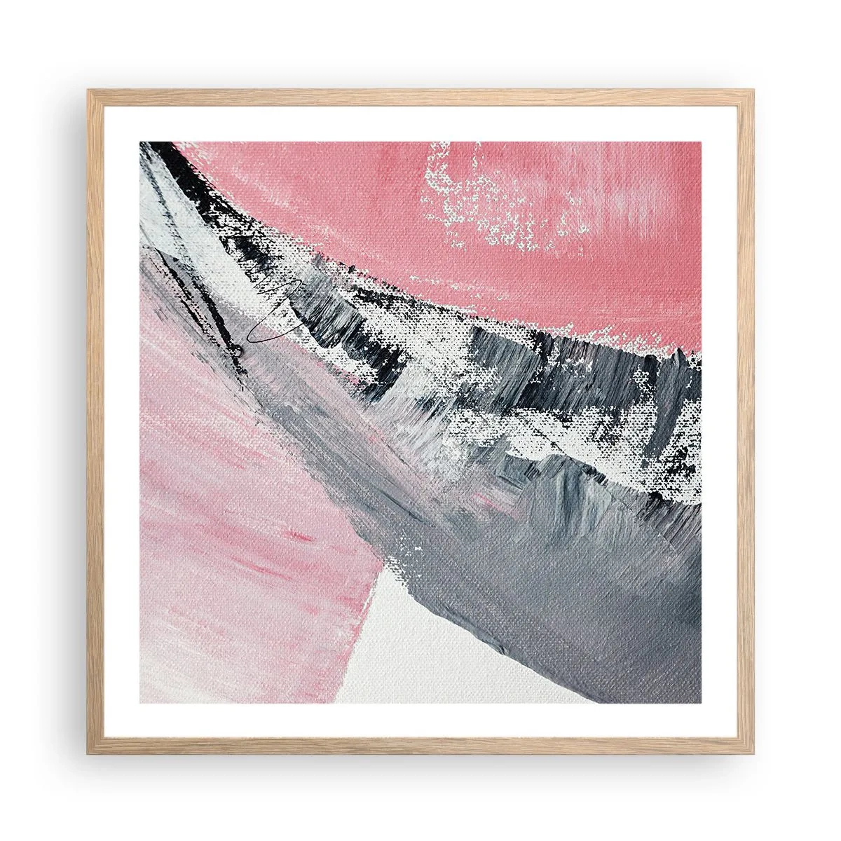 Plagát v ráme zo svetlého duba - Zladená kompozícia - 60x60 cm