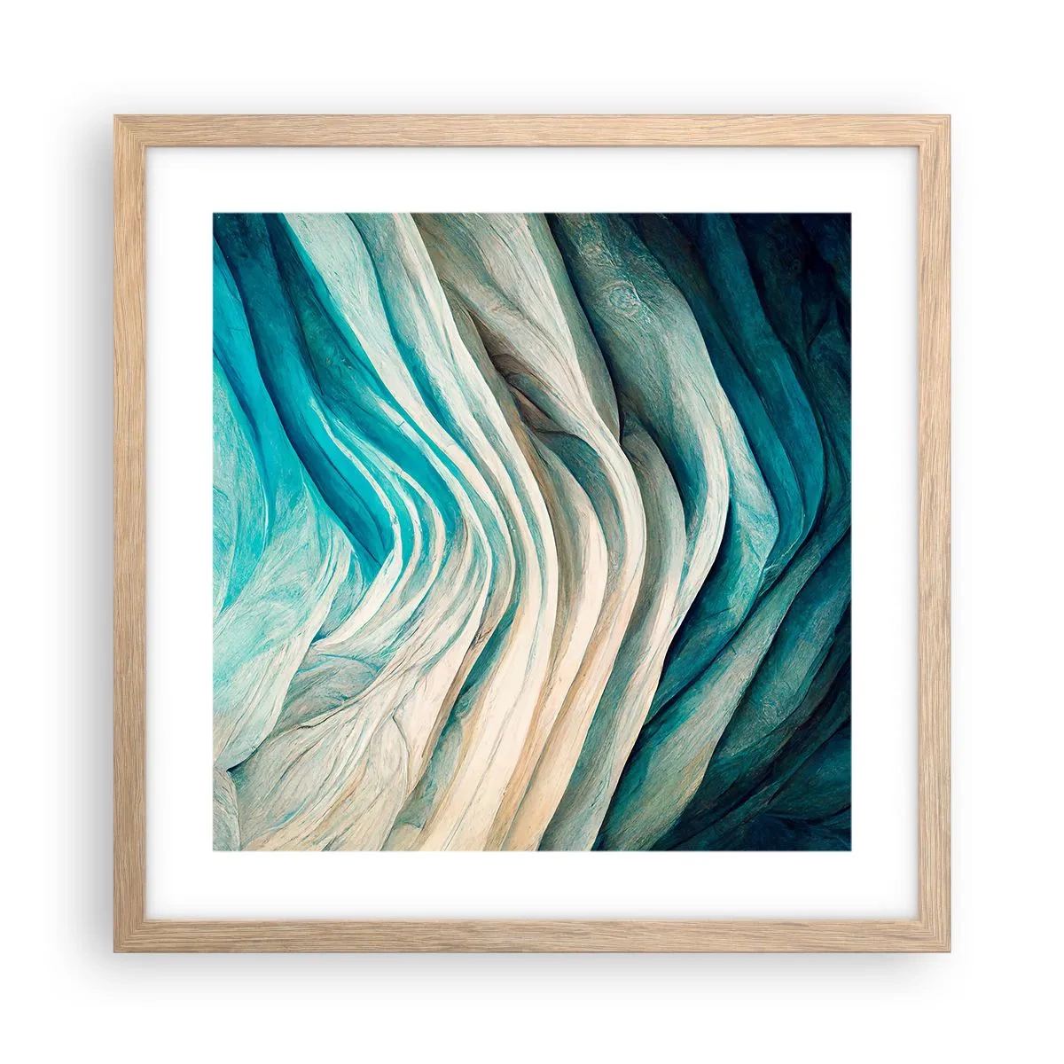 Plagát v ráme zo svetlého duba - Modrá neukojiteľnosť - 40x40 cm