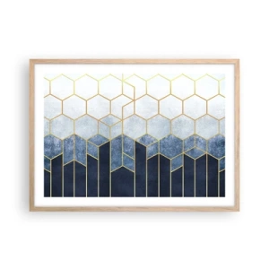 Plagát v ráme zo svetlého duba - Kompozícia v synkopickom rytme - 70x50 cm