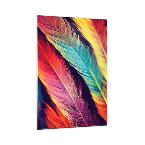 Obraz na skle - Operená dúha - 80x120 cm
