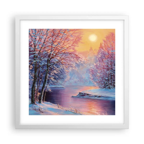 Plagát v bielom ráme - Farby zimy - 40x40 cm