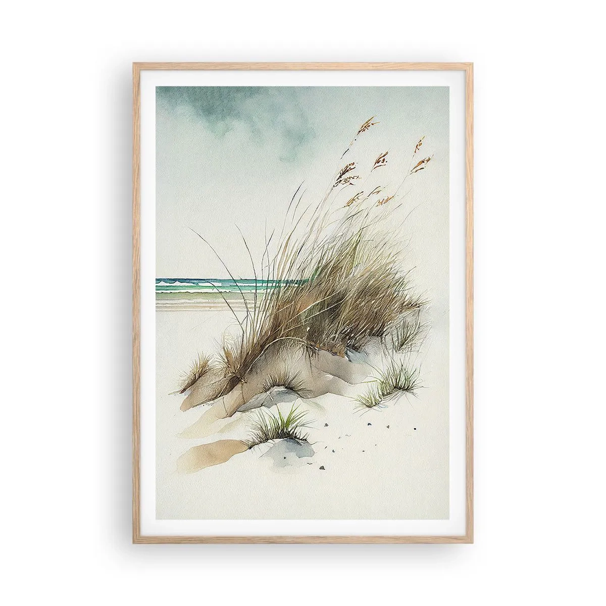 Plagát v ráme zo svetlého duba - Zahalené v piesku - 70x100 cm