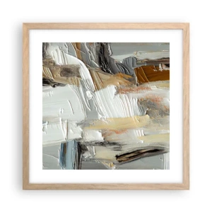 Plagát v ráme zo svetlého duba - Farebné nahromadenie - 40x40 cm