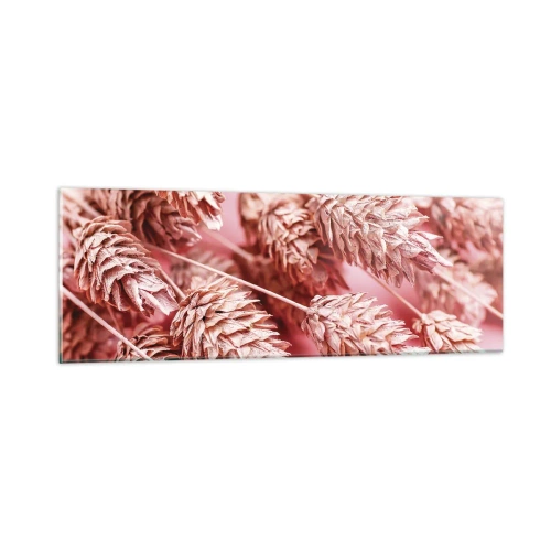 Obraz na skle - Kvetinová kaskáda v ružovej - 90x30 cm