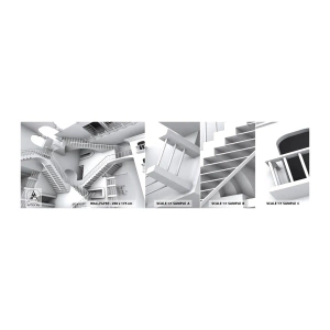 Vzorka samolepiacej fototapety Deluxe Sticker - Paradoxy prostoru - Abstrakcia, 3D, Architektúra - 100x30 cm