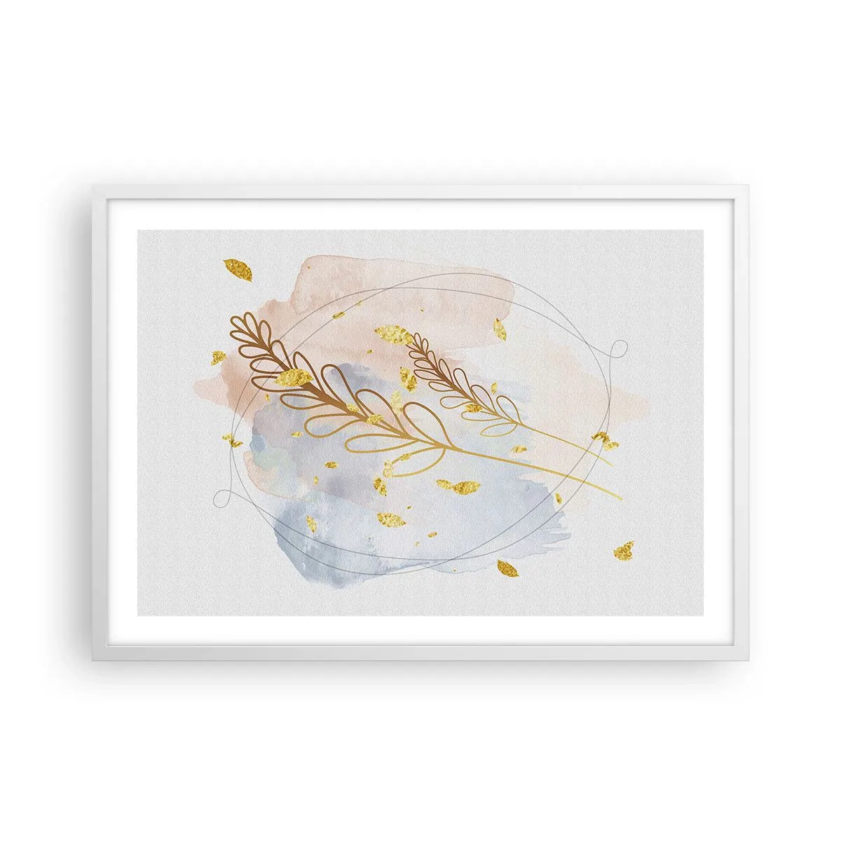 Plagát v bielom ráme - Zlatý závan - 70x50 cm