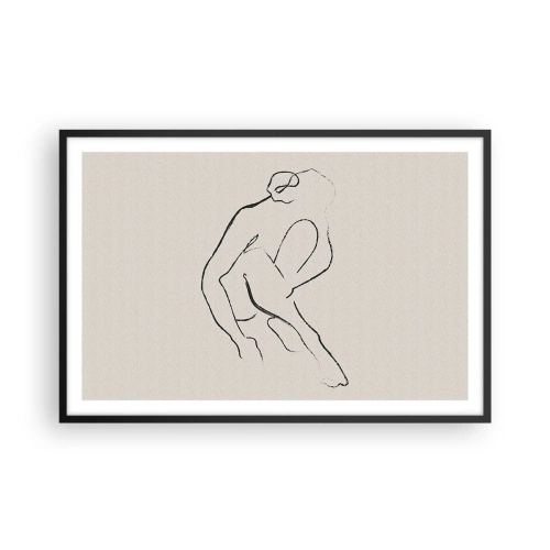 Plagát v čiernom ráme - Intímna skica - 91x61 cm