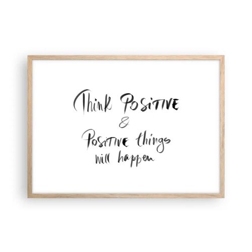 Plagát v ráme zo svetlého duba - Ako žiť? - 70x50 cm