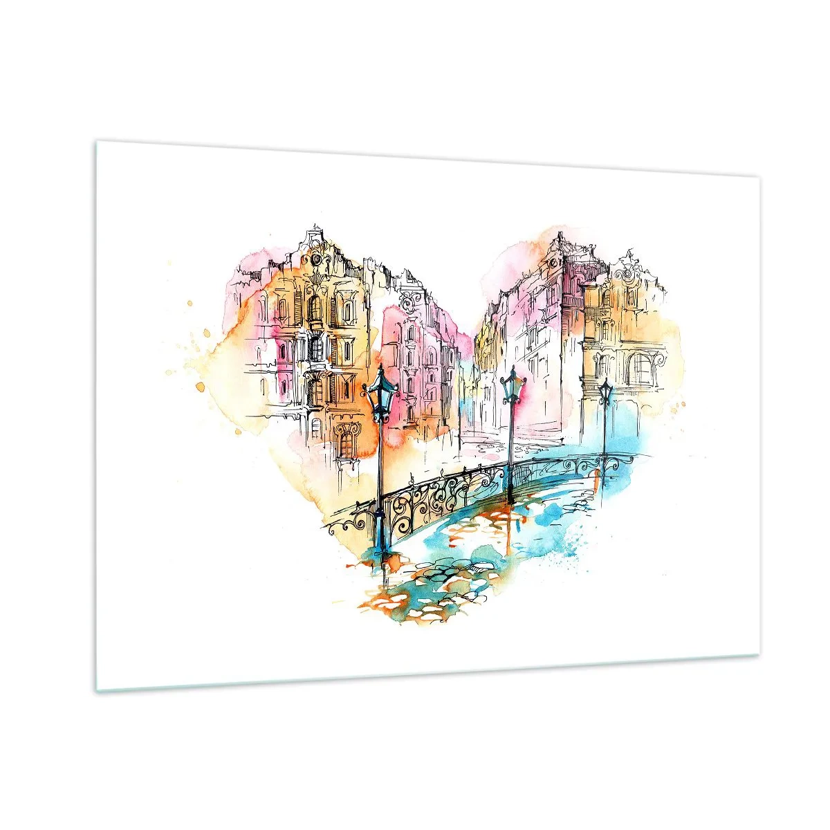 Obraz na skle - Srdce mesta - 100x70 cm
