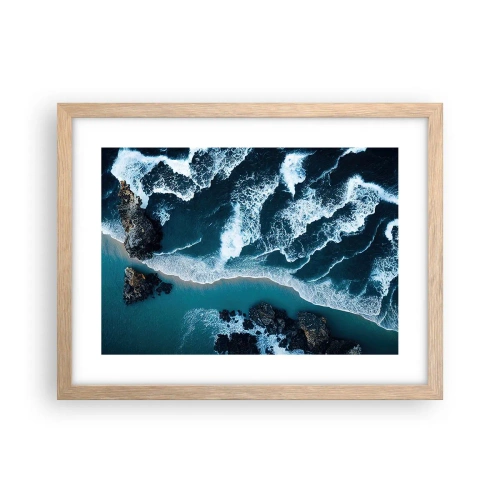 Plagát v ráme zo svetlého duba - Zahalené do vĺn - 40x30 cm