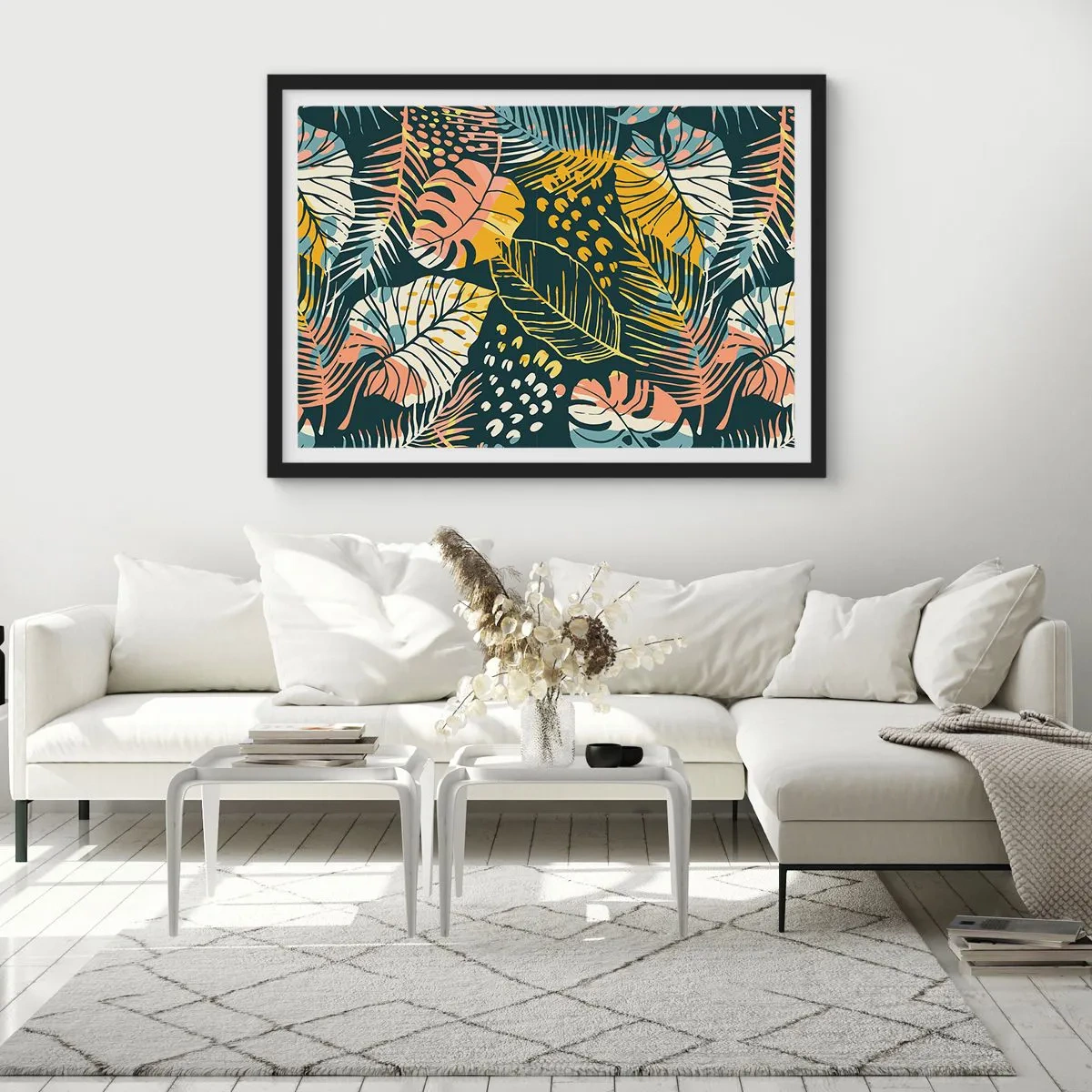 Plagát v čiernom ráme - Listová fantázia - 50x40 cm