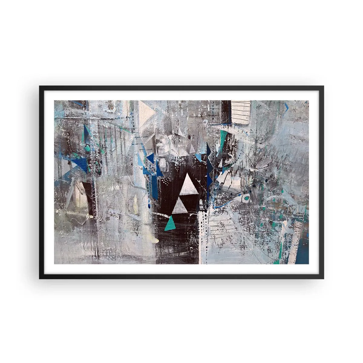 Plagát v čiernom ráme - Prednostné poradie trojuholníkov - 91x61 cm