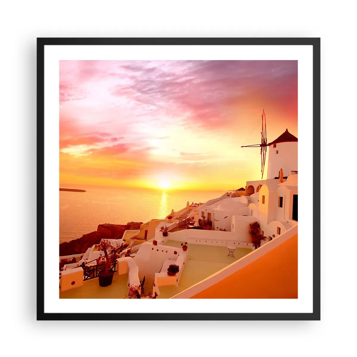 Plagát v čiernom ráme - Rozplynúť sa v bielej a zlatej - 60x60 cm