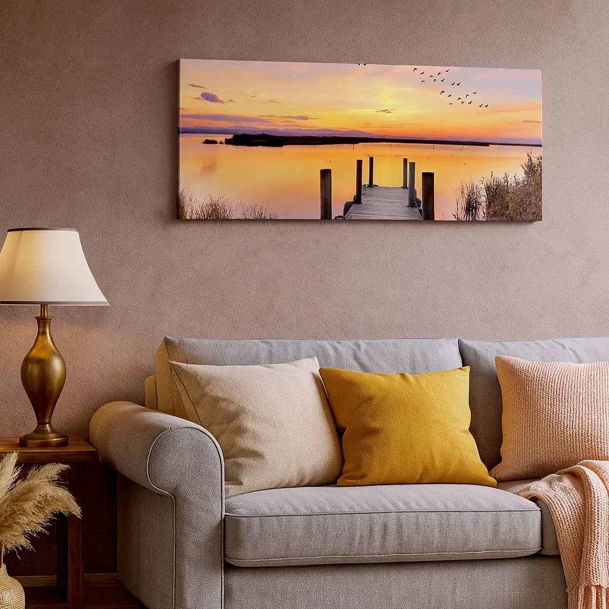 Obraz na plátne - Fialové tiché svitanie - 30x30 cm