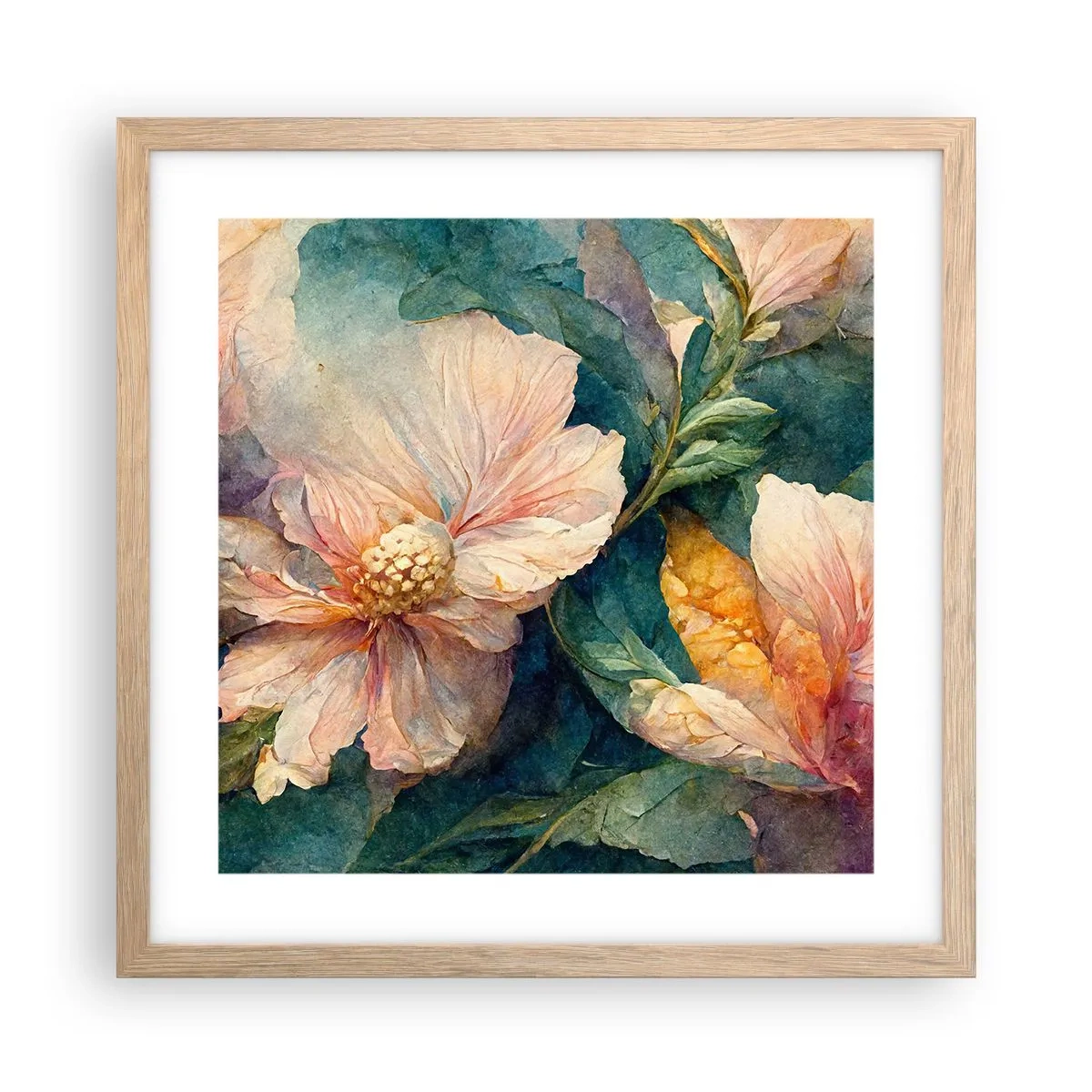 Plagát v ráme zo svetlého duba - Číra subtílnosť - 40x40 cm