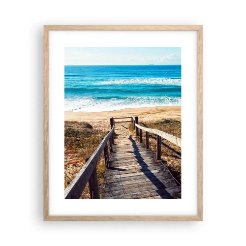 Plagát v ráme zo svetlého duba - Bež! - 40x50 cm
