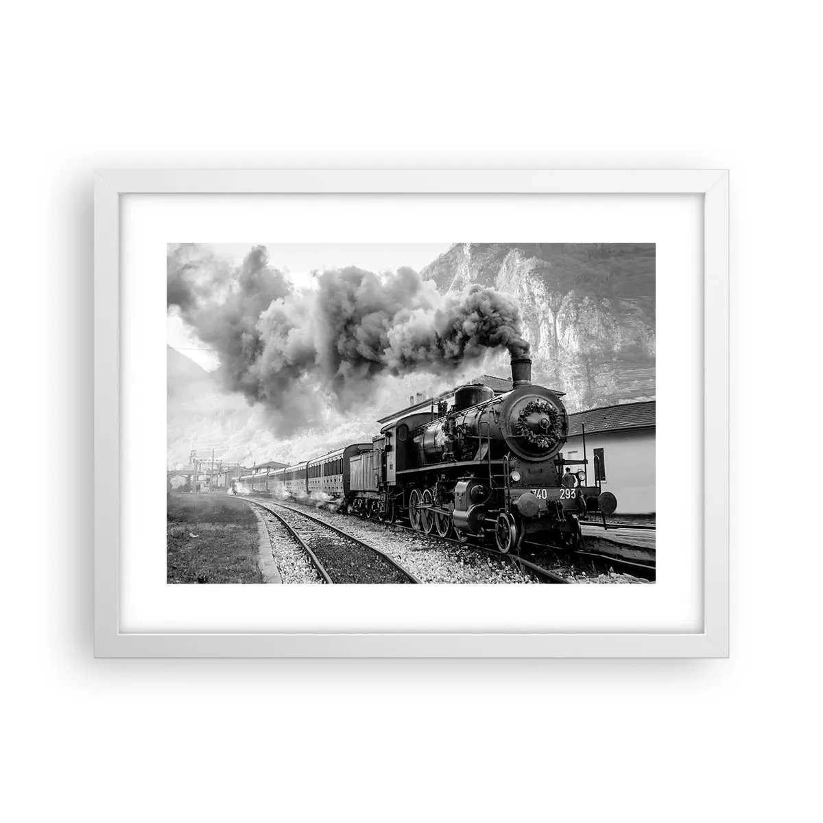 Plagát v bielom ráme - Stojí na stanici… - 40x30 cm