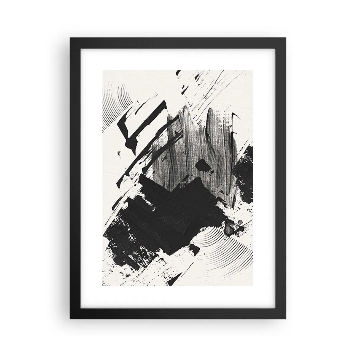Plagát v čiernom ráme - Abstrakcia – expresia čiernej - 30x40 cm