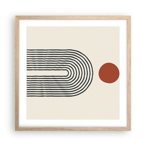 Plagát v ráme zo svetlého duba - Magnetizmus tvarov a farieb - 50x50 cm