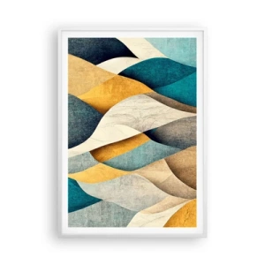 Plagát v bielom ráme - Rytmus a vlnenie - 70x100 cm