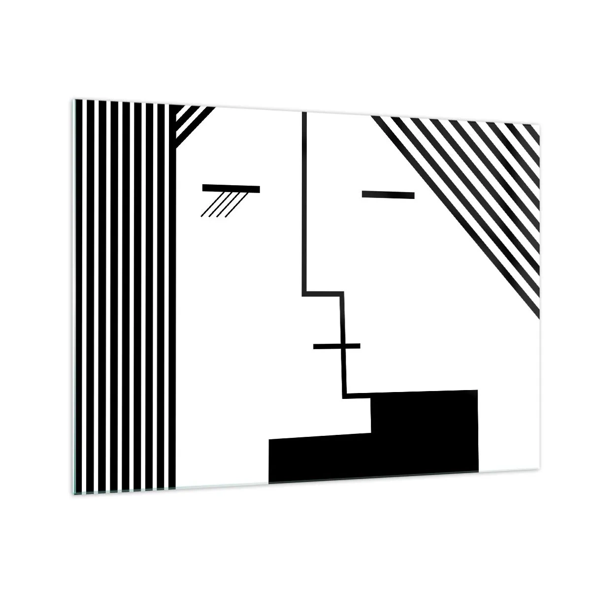 Obraz na skle - Grafické spracovanie bozku v minimalistickom štýle - 70x50cm - Proste bozk - Moderná nástenná dekorácia do obývacej izby a spálne ARTTOR