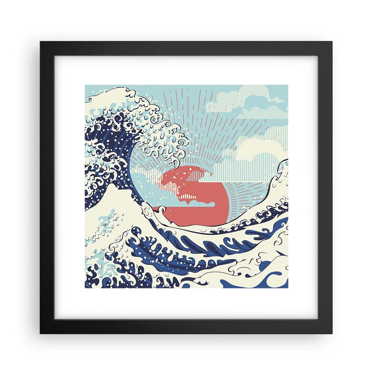 Plagát v čiernom ráme - Z japonských inšpirácií - 30x30 cm