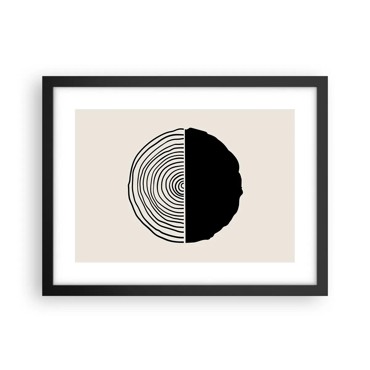 Plagát v čiernom ráme - Pol na pol - 40x30 cm