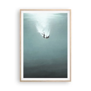 Plagát v ráme zo svetlého duba - V objatí oceánu - 70x100 cm