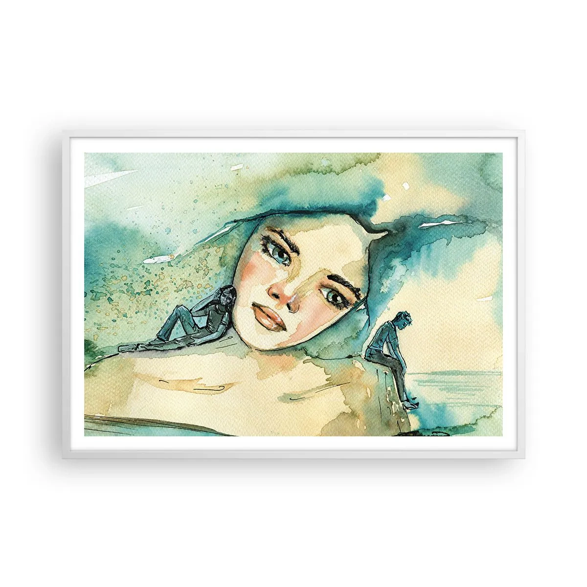 Plagát v bielom ráme - Am I blue? - 100x70 cm