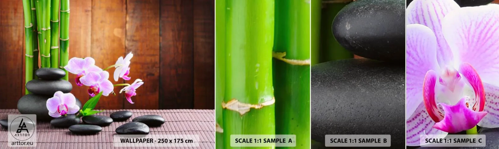 Vzorka Fototapeta Standard Eco - Zoznámte sa s potešením východu - Kvety, Orchidea, Orchidea - 100x30 cm