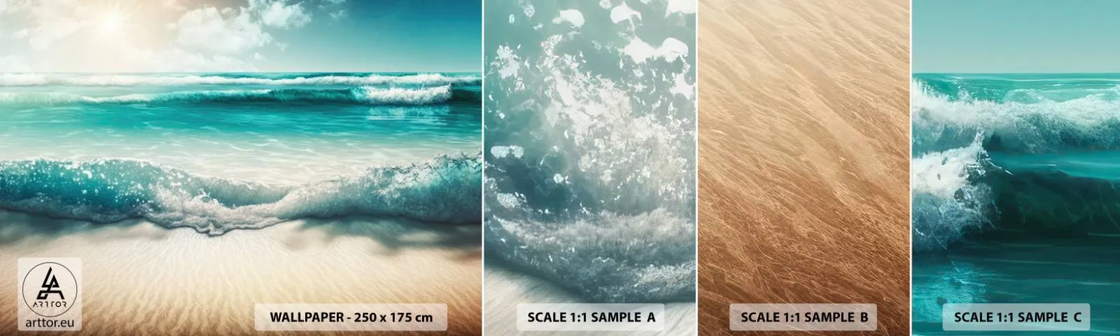 Vzorka Fototapeta Standard Eco - Kľud oceánu - Pláž, More, Hrana - 100x30 cm