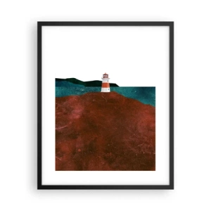 Plagát v čiernom ráme - Hľadiaca na more - 40x50 cm