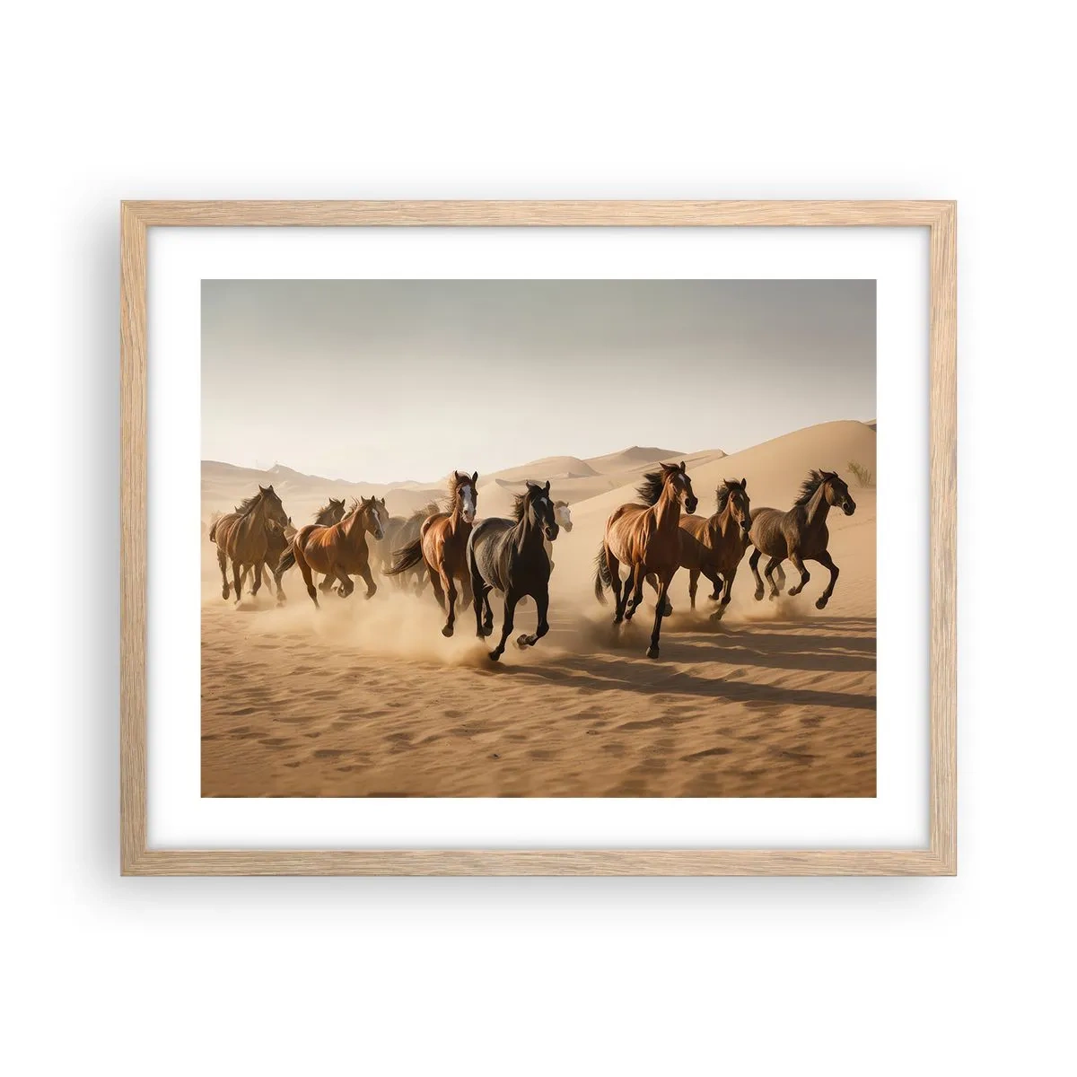 Plagát v ráme zo svetlého duba - Voľné ako vietor - 50x40 cm