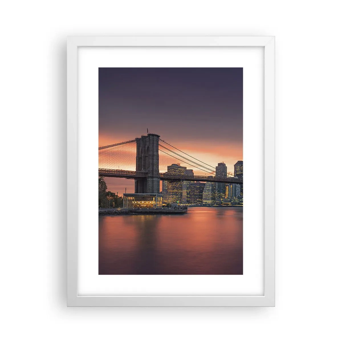 Plagát v bielom ráme - Ponorené do ľaliového ticha - 30x40 cm