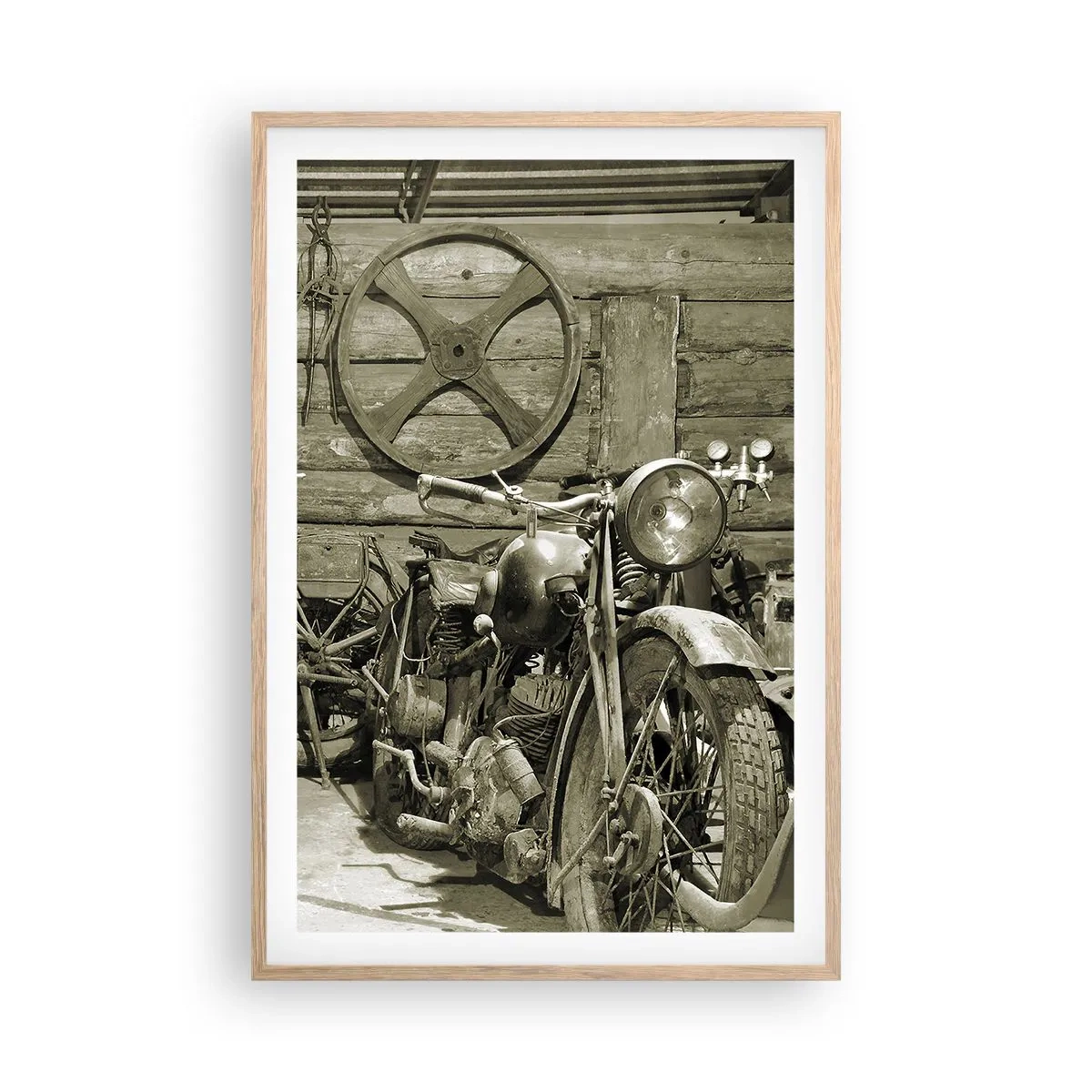 Plagát v ráme zo svetlého duba - V kôlni strýka Mariána - 61x91 cm