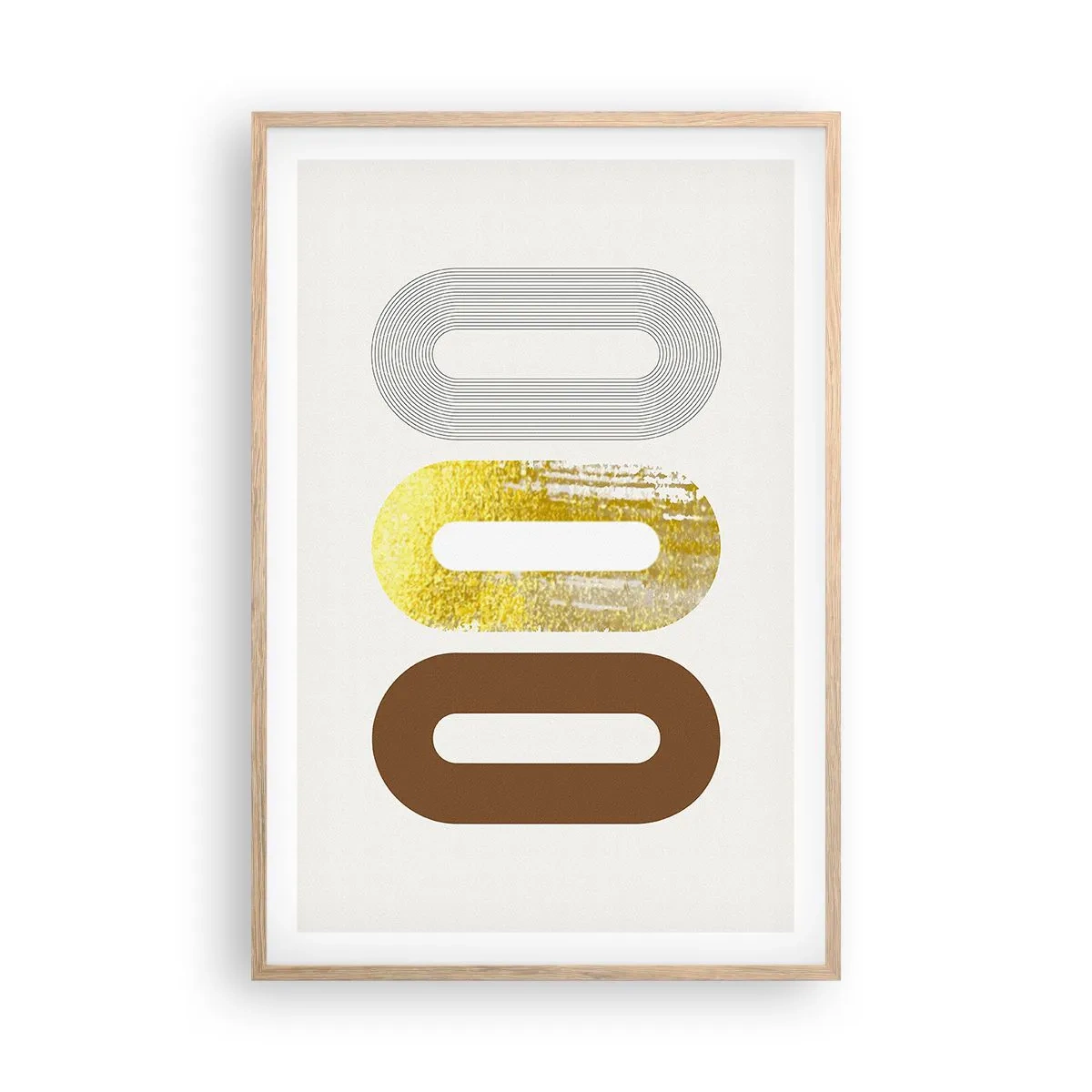 Plagát v ráme zo svetlého duba - Ooo! - 61x91 cm